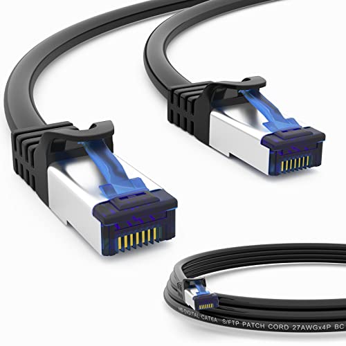 HB-DIGITAL CAT.6A Outdoor Patchkabel GHMT zertifiziert Netzwerkkabel für Außen- & Innenbereich S/FTP PiMF RJ45 Stecker Gigabit Ethernet LAN Kabel IP66 wasserdicht Öl- & UV-geschützt Schwarz 40m von HB-DIGITAL