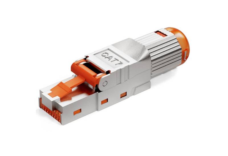 HB-DIGITAL Netzwerkstecker Netzwerkstecker LAN CAT 7 RJ45 Feldkonfektionierbar, 50 Mikrozoll vergoldet auf der Kontaktoberfläche von HB-DIGITAL