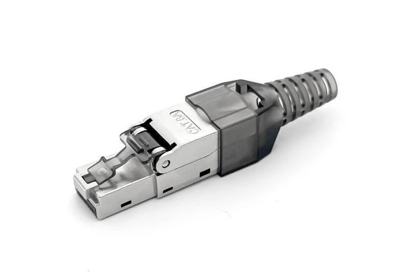 HB-DIGITAL Netzwerkstecker RJ45 Stecker CAT 6a LAN LSA feldkonfektionierbar, Vergoldete RJ45-Pins von HB-DIGITAL