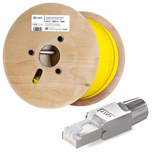 HB-DIGITAL SET 500m CAT.7 Netzwerkkabel LAN Verlegekabel AWG 23 Reines Kupfer S/FTP PiMF LSZH Halogenfrei RoHS-Compliant GHMT-zertifiziert Ethernet PoE 10Gbit/s 1000MHz Gelb + 20x Netzwerkstecker HB-DIGITAL SET 500m CAT.7 Netzwerkkabel LAN Verlegekabel AWG 23 Reines Kupfer S/FTP PiMF LSZH Halogenfrei RoHS-Compliant GHMT-zertifiziert Ethernet PoE 10Gbit/s 1000MHz Gelb + 20x Netzwerkstecker von HB-DIGITAL