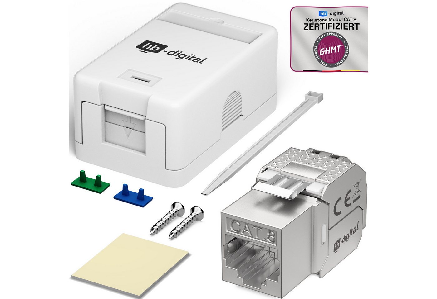 HB-DIGITAL Steckdose hb-digital Set Anschlussbox 1-fach / 2-fach mit Keystone, Snap-In-Rahmen für Keystone-Module HB-DIGITAL Steckdose hb-digital Set Anschlussbox 1-fach / 2-fach mit Keystone, Snap-In-Rahmen für Keystone-Module von HB-DIGITAL