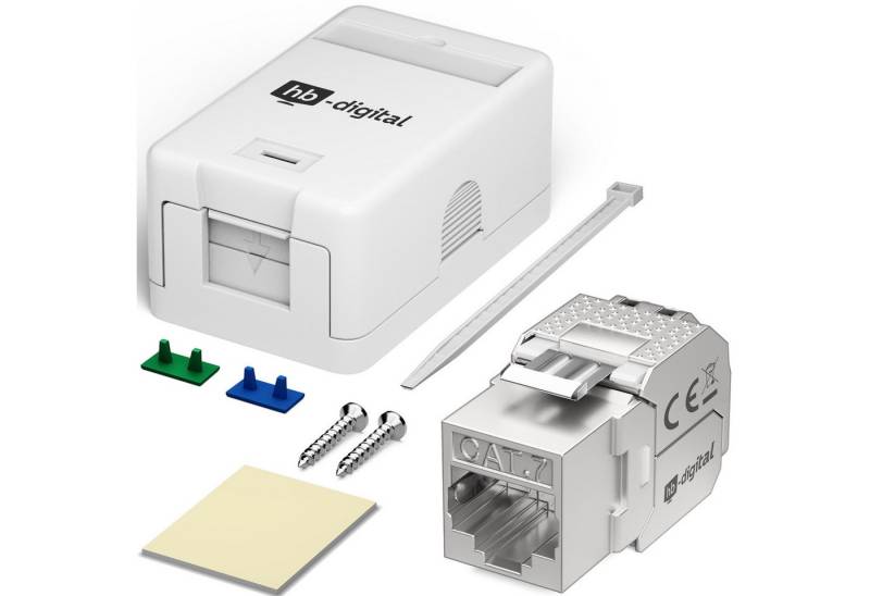 HB-DIGITAL Steckdose hb-digital Set Anschlussbox 1-fach / 2-fach mit Keystone, Snap-In-Rahmen für Keystone-Module HB-DIGITAL Steckdose hb-digital Set Anschlussbox 1-fach / 2-fach mit Keystone, Snap-In-Rahmen für Keystone-Module von HB-DIGITAL