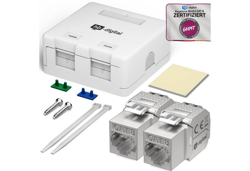 HB-DIGITAL Steckdose hb-digital Set Anschlussbox 1-fach / 2-fach mit Keystone, Snap-In-Rahmen für Keystone-Module HB-DIGITAL Steckdose hb-digital Set Anschlussbox 1-fach / 2-fach mit Keystone, Snap-In-Rahmen für Keystone-Module von HB-DIGITAL