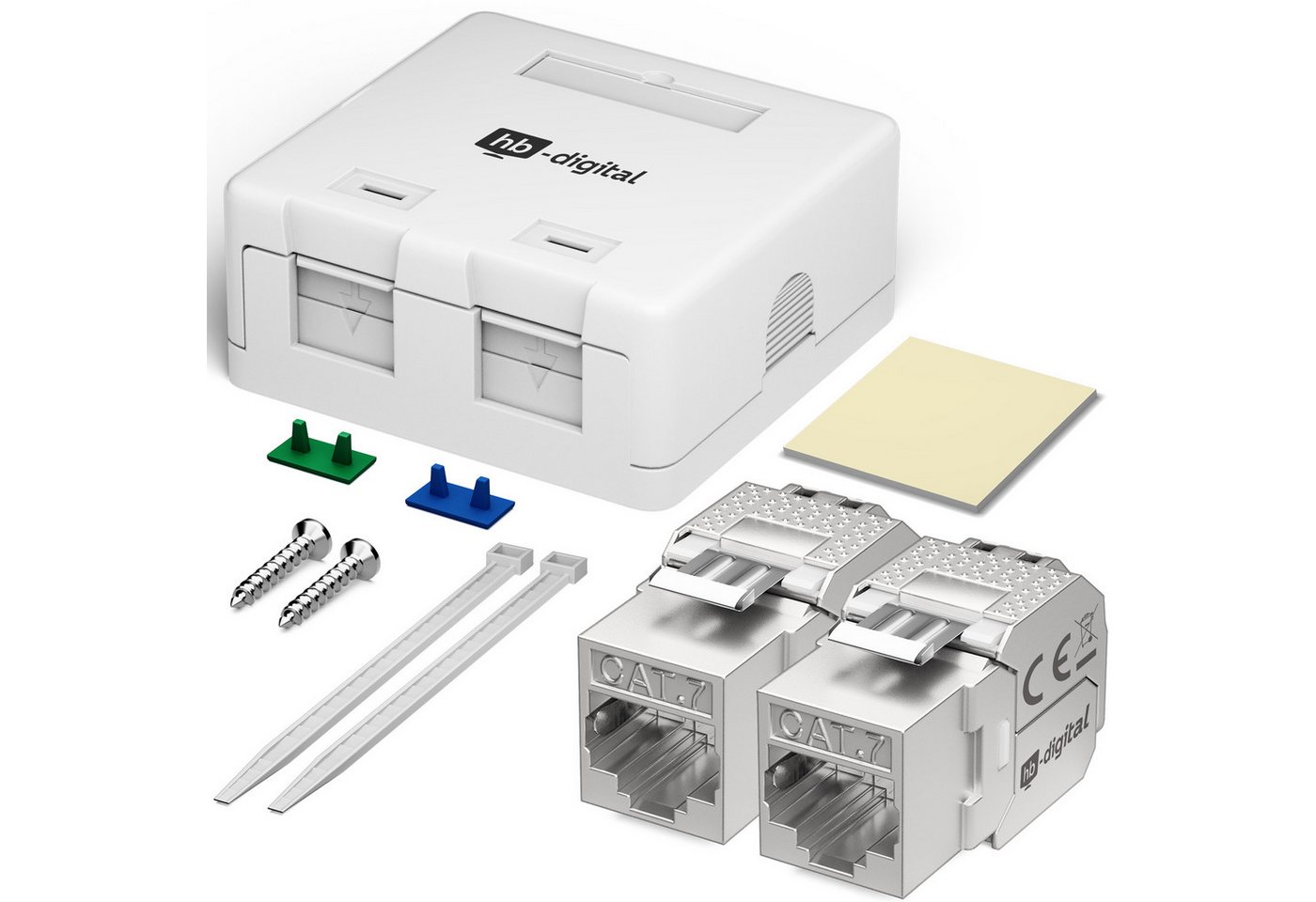 HB-DIGITAL Steckdose hb-digital Set Anschlussbox 1-fach / 2-fach mit Keystone, Snap-In-Rahmen für Keystone-Module HB-DIGITAL Steckdose hb-digital Set Anschlussbox 1-fach / 2-fach mit Keystone, Snap-In-Rahmen für Keystone-Module von HB-DIGITAL