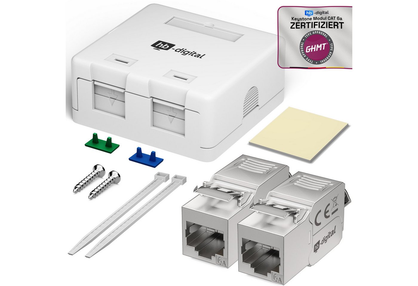 HB-DIGITAL Steckdose hb-digital Set Anschlussbox 1-fach / 2-fach mit Keystone, Snap-In-Rahmen für Keystone-Module HB-DIGITAL Steckdose hb-digital Set Anschlussbox 1-fach / 2-fach mit Keystone, Snap-In-Rahmen für Keystone-Module von HB-DIGITAL