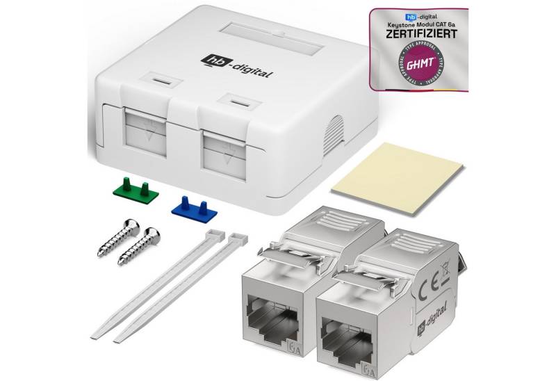 HB-DIGITAL Steckdose hb-digital Set Anschlussbox 1-fach / 2-fach mit Keystone, Snap-In-Rahmen für Keystone-Module HB-DIGITAL Steckdose hb-digital Set Anschlussbox 1-fach / 2-fach mit Keystone, Snap-In-Rahmen für Keystone-Module von HB-DIGITAL