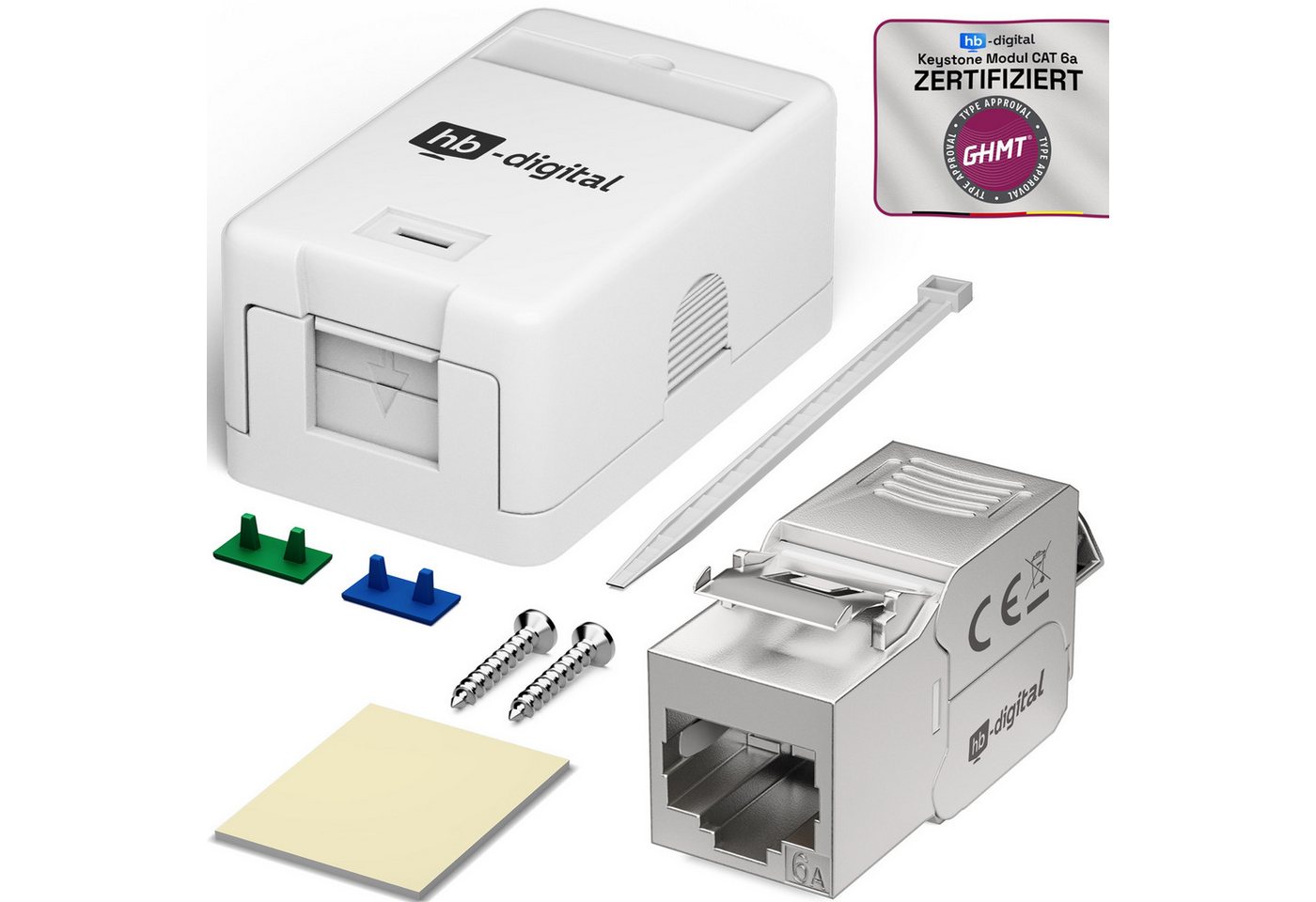 HB-DIGITAL Steckdose hb-digital Set Anschlussbox 1-fach / 2-fach mit Keystone, Snap-In-Rahmen für Keystone-Module HB-DIGITAL Steckdose hb-digital Set Anschlussbox 1-fach / 2-fach mit Keystone, Snap-In-Rahmen für Keystone-Module von HB-DIGITAL