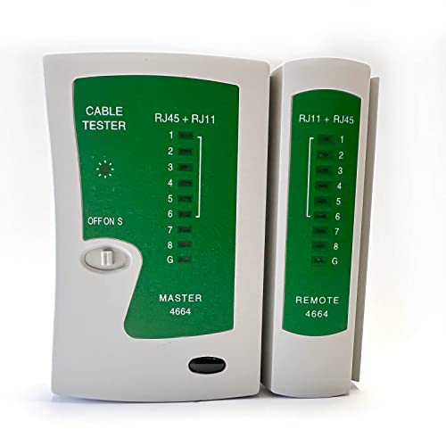 RJ45 / RJ11 Netzwerk Kabeltester LAN Network Cable Tester Netzwerkkabeltester für Ethernet & Telefon-Kabel Prüfgerät Leitungstester prüft Kabelbelegung Kurzschluss Crossover Patchkabel Internet RJ45 / RJ11 Netzwerk Kabeltester LAN Network Cable Tester Netzwerkkabeltester für Ethernet & Telefon-Kabel Prüfgerät Leitungstester prüft Kabelbelegung Kurzschluss Crossover Patchkabel Internet von HB-DIGITAL