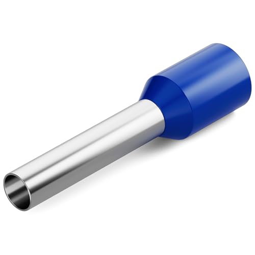 hb-digital 1000 Stück isolierte Kupfer Aderendhülsen 2,5 mm² Länge 12 mm Crimp-Quetschverbinder aus Kupfer mit PVC-Isolierung für sichere Kabelverbindungen korrosionsbeständige Oberfläche - Blau von HB-DIGITAL