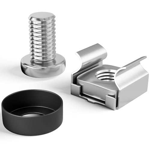 hb-digital 100x M6 Käfigmuttern Schrauben Set für Netzwerkschränke Serverchrank Patchpanel Racks Servergehäuse Edelstahl korrosionsbeständig Linsenkopfschrauben und Unterlegscheiben - Schwarz hb-digital 100x M6 Käfigmuttern Schrauben Set für Netzwerkschränke Serverchrank Patchpanel Racks Servergehäuse Edelstahl korrosionsbeständig Linsenkopfschrauben und Unterlegscheiben - Schwarz von HB-DIGITAL