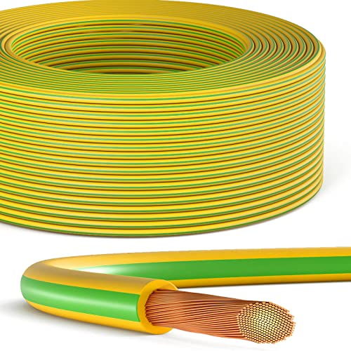 hb-digital 15m 16mm2 Erdungskabel H07V-K 1x16mm² Aderleitung flexibel Kupfer Litze Einzelader für PV Anlagen Solar Energieleitung Verdrahtungsleitung PVC Erdungsleitung feindrahtig grün-gelb von HB-DIGITAL
