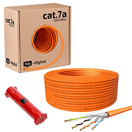 HB-DIGITAL 25m CAT.7a Netzwerkkabel Orange Verlegekabel Ethernet LAN AWG23 Reines Kupfer S/FTP PiMF LSZH Halogenfrei RoHS-Compliant Installation Datenkabel PoE 10Gbit/s max. 1200MHz + Abisolierer HB-DIGITAL 25m CAT.7a Netzwerkkabel Orange Verlegekabel Ethernet LAN AWG23 Reines Kupfer S/FTP PiMF LSZH Halogenfrei RoHS-Compliant Installation Datenkabel PoE 10Gbit/s max. 1200MHz + Abisolierer von HB-DIGITAL