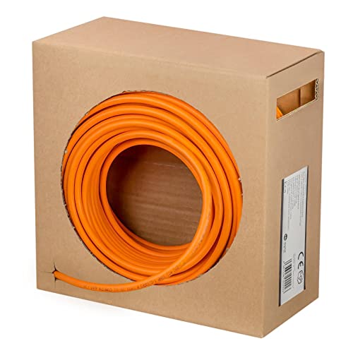 hb-digital 50m Verlegekabel cat7 LAN Netzwerkkabel Datenkabel Cabel Kupfergemisch Profi S/FTP PIMF LSZH Halogenfrei orange RoHS-Compliant von HB-DIGITAL