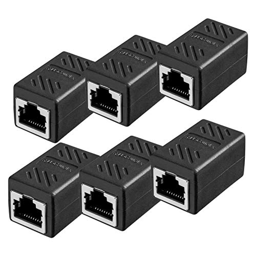 hb-digital 6X RJ45 LAN Kupplung CAT 6 Ethernet Netzwerk Verbinder Kabel Verlängerung für Netzwerkkabel, Patchkabel Adapter bis zu 10-Gigabit geschirmtes Doppelbuchse von HB-DIGITAL