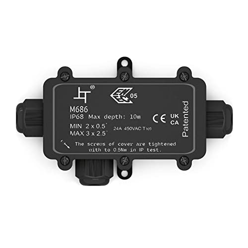 hb-digital Wasserdichte Abzweigdose IP68 3-Wege Verteilerdose Außen Schnellverbinder Klemmdose Drahtbereich 4mm-14mm Stromkabelkupplung 3-polig 0,5~2,5 mm² Verbindungsstück Verteilerdose von HB-DIGITAL