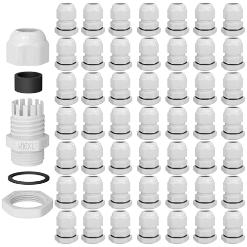 hb-digital 50х Kabelverschraubung M16 für 4-8mm Kabeldurchmesser IP68 staub- & wasserdicht mit Gummidichtung Gegenmutter Klemmlamellen Stopfbuchse Isolation Kabeleinführung - Weiss hb-digital 50х Kabelverschraubung M16 für 4-8mm Kabeldurchmesser IP68 staub- & wasserdicht mit Gummidichtung Gegenmutter Klemmlamellen Stopfbuchse Isolation Kabeleinführung - Weiss von HB-DIGITAL