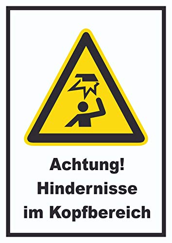 Achtung Hindernisse im Kopfbereich A6 (105x148mm) Schild von HB-Druck