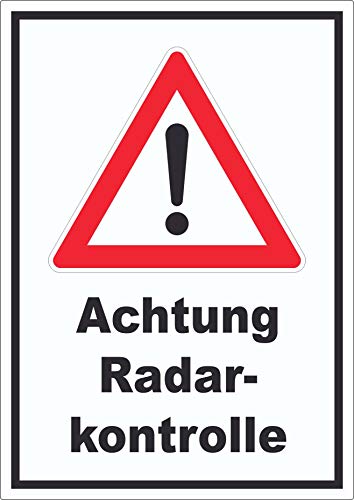 Achtung Radarkontrolle Aufkleber A2 (420x594mm) von HB-Druck