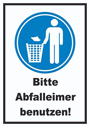 Bitte Abfalleimer benutzen Schild A3 (297x420mm) von HB-Druck