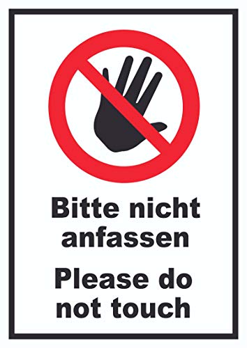 Bitte nicht anfassen Schild Do not touch A4 (210x297mm) von HB-Druck