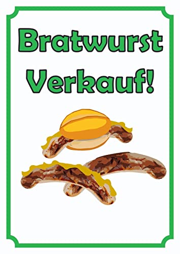 Bratwurst Verkaufsschild Schild Hochkant A0 Rückseite selbstklebend von HB-Druck