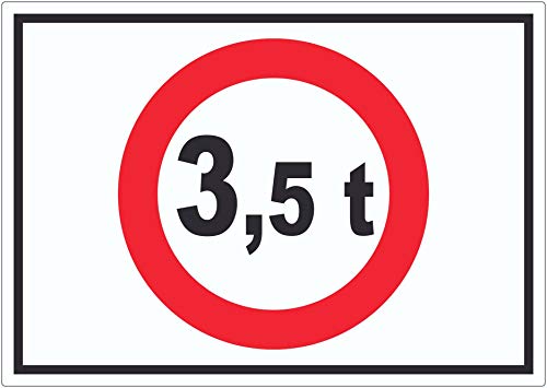 Durchfahrt verboten 3,5 Tonnen Symbol Aufkleber A5 (148x210mm) von HB-Druck