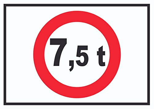 Durchfahrt verboten 7,5 Tonnen Symbol Schild A3 (297x420mm) von HB-Druck