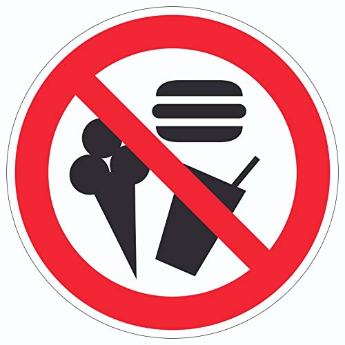 Essen und Trinken verboten Aufkleber Kreis Ø30mm von HB-Druck