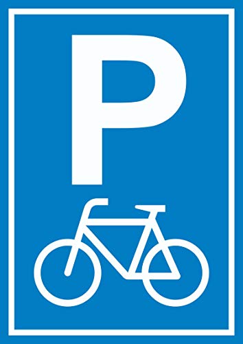 HB-Druck Fahrrad Parkplatz Räder Abstellplatz A6 Rückseite selbstklebend Schild von HB-Druck