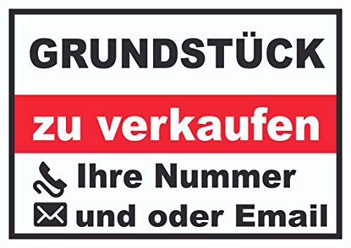 Grundstück Verkaufsschild Schild A0 (841x1189mm) von HB-Druck