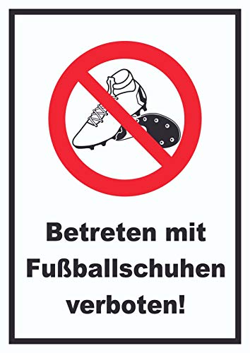 HB-Druck Betreten mit Fussballschuhen verboten! Schild A3 (297x420mm) von HB-Druck