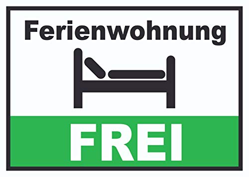 HB-Druck Ferienwohnung FREI Schild Pension Motel Hotel Zimmer Frei A3 Rückseite selbstklebend von HB-Druck