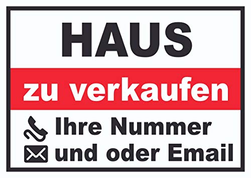 Haus Verkaufsschild Schild A0 (841x1189mm) von HB-Druck