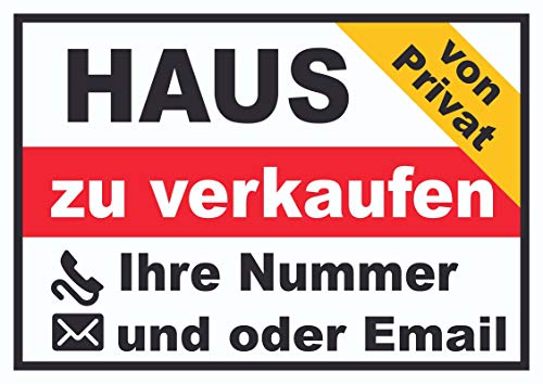 HB-Druck Haus Verkaufsschild von privat Schild A3 Rückseite selbstklebend von HB-Druck