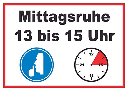 HB-Druck Mittagsruhe 13 bis 15 Uhr Schild A6 (105x148mm) von HB-Druck