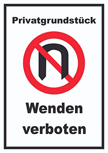 Privatgrundstück Wenden verboten Schild A3 Rückseite selbstklebend von HB-Druck