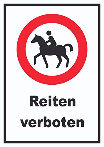 HB-Druck Reiten verboten Schild kein Reitweg Keine Pferde A4 (210x297mm) von HB-Druck