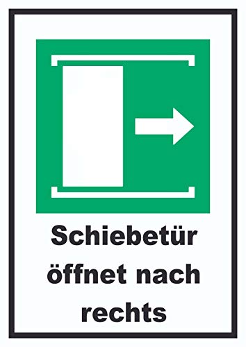 Schiebetür öffnet nach rechts A4 Rückseite selbstklebend Schild von HB-Druck