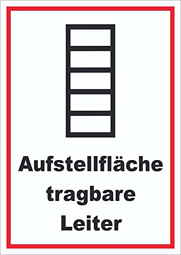 HB-Druck Schild Aufstellfläche tragbare Leiter A3 (297x420mm) von HB-Druck