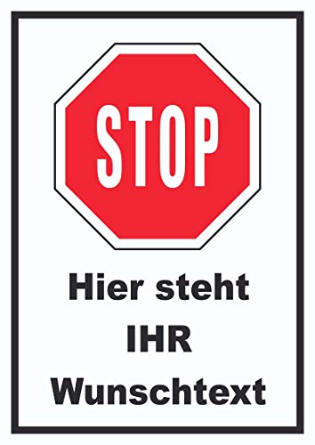 HB-Druck Stopp Schild mit Wunschtext A2 (420x594mm) von HB-Druck