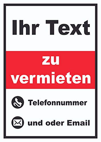 HB-Druck Wunschtext zu vermieten Hochkant A1 Rückseite selbstklebend von HB-Druck