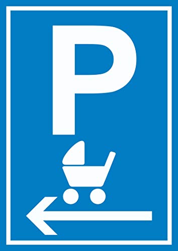 Kinderwagen Parkplatz links Schild A5 (148x210mm) von HB-Druck