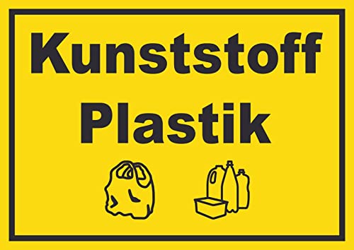 Kunststoff Plastik Mülltrennung Schild Text Symbol shopping bag waagerecht A3 (297x420mm) von HB-Druck