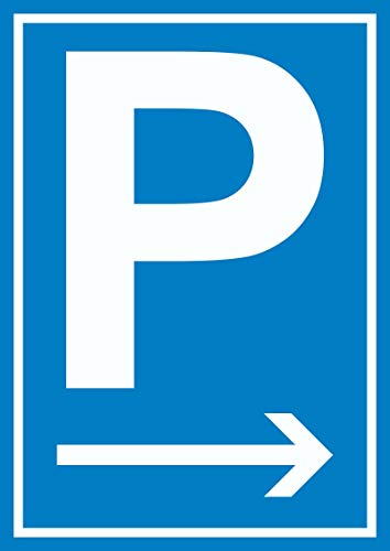 P Parkplatz Schild mit Pfeil nach rechts A3 (297x420mm) von HB-Druck