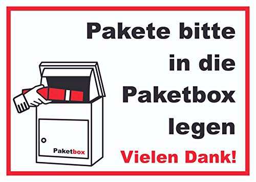 Pakete Paketbox Schild A4 (210x297mm) von HB-Druck