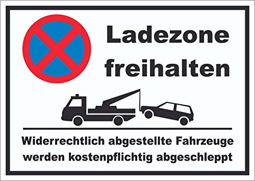 Parken verboten Ladezone freihalten Aufkleber A2 (420x594mm) von HB-Druck