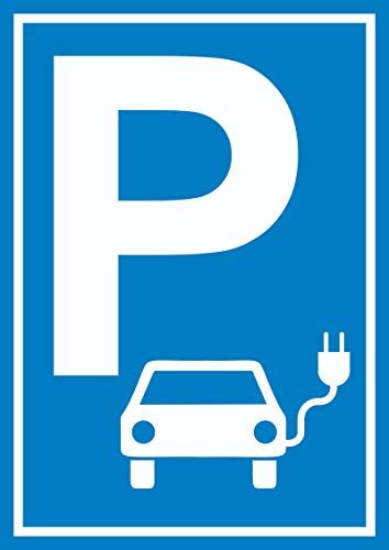 Parkplatz Elektrofahrzeug Schild A5 Rückseite selbstklebend von HB-Druck