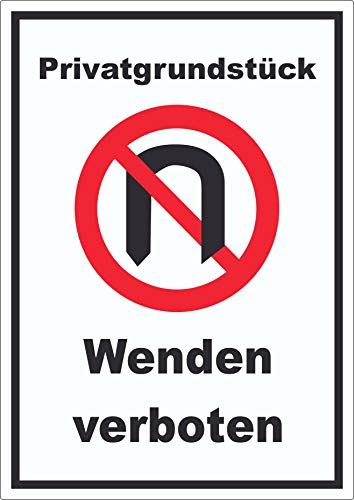 Privatgrundstück Wenden verboten Aufkleber A2 (420x594mm) von HB-Druck