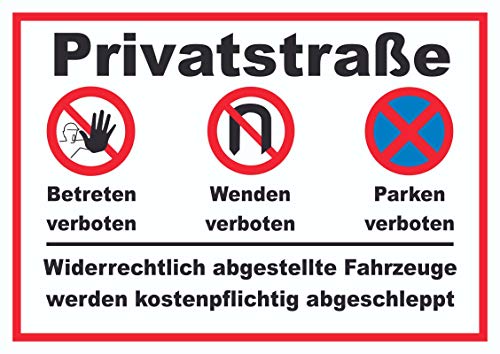 Privatstrasse Schild A4 (210x297mm) von HB-Druck