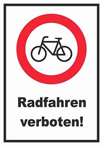 HB-Druck Radfahren verboten Schild Keine Fahrräder A3 (297x420mm) von HB-Druck